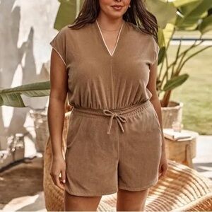 Summersalt Tan One Piece with V-Neck and Relaxed Fit